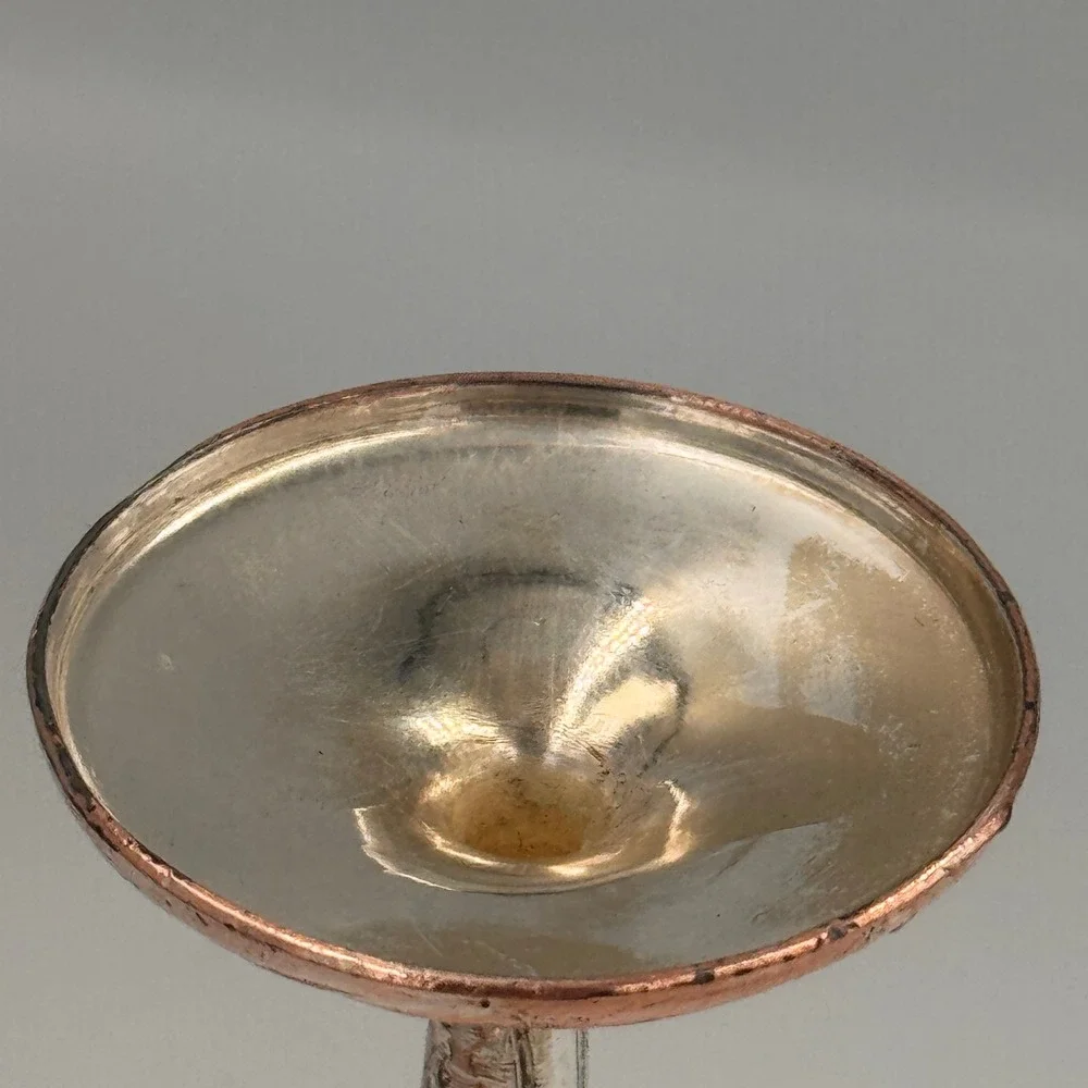 Vintage Art Nouveau Mixed Metal Bud Vase Floral Rose Iris Embossed 6 in